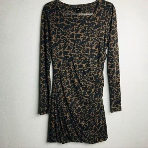 Peruvian Connection floral dress sz Small BoxP brown and black long sleeve - Picture 3 of 7
